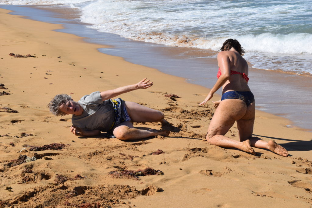 Photo by : Jennifer Monson and nibia pastrana santiago in a residency for Choreographies of Disaster, Puerto Rico, December 2018