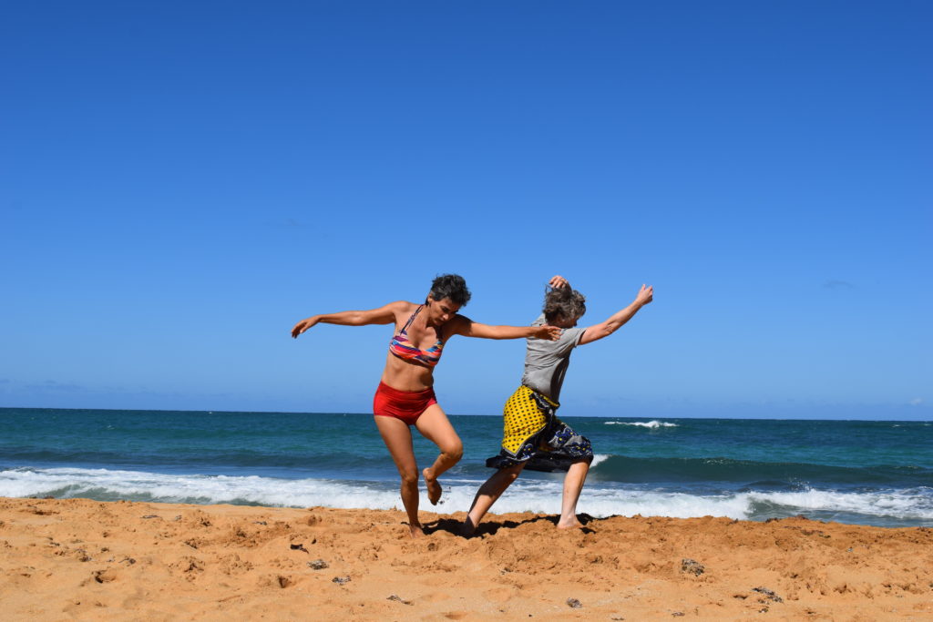 Photo by : Alejandra Martorell and Jennifer Monson in a residency for Choreographies of Disaster, Puerto Rico, December 2018